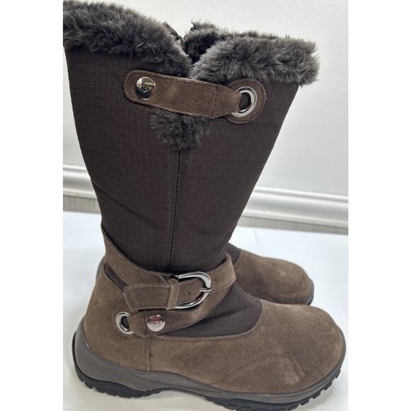 Baffin Insulated Waterproof Winter Boots Tantra Women’s 9 Brown Zip Fur Trim - Picture 1 of 13